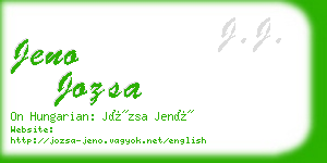 jeno jozsa business card